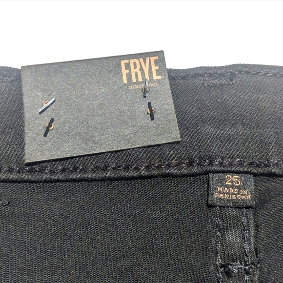 Frye Addie Classic Mid Rise Fitted Skinny Jeans Black Ember Size 25 - Picture 8 of 16